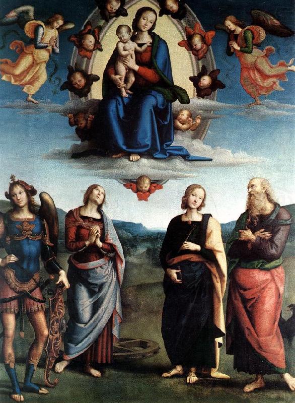 PERUGINO, Pietro Madonna in Glory with the Child and Saints f china oil painting image